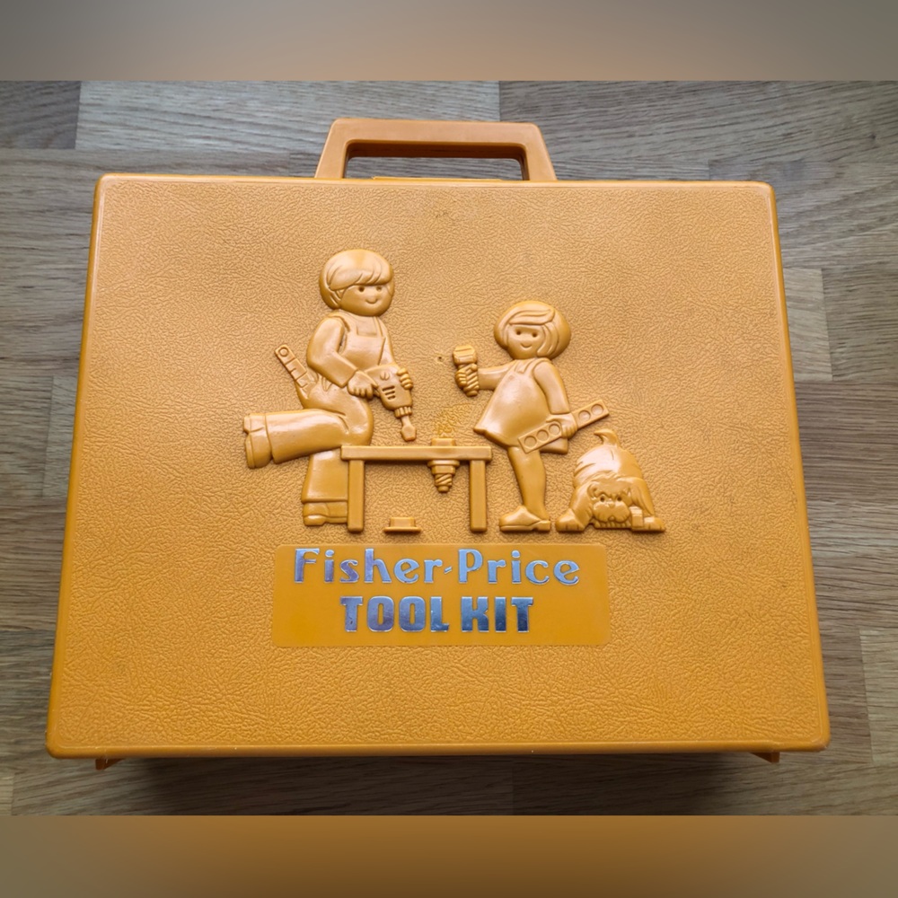 Vintage 1977 Fisher-Price toolkit toy set - Incomplete